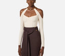 Top ELISABETTA FRANCHI, Knit top with jewel detail