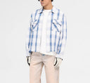 Camasa Represent, Season Flannel, White Deitals, Mid Blue