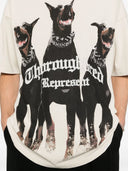 Tricou Represent,  Thoroughbred Print, Vintage White, Oversized