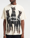 Tricou Represent,  Thoroughbred Print, Vintage White, Oversized