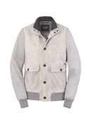 Jacheta MOORER, Suede bomber jacket, Grey