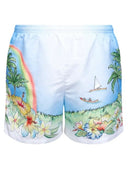 Short CASABLANCA, Aloha-print swim shorts