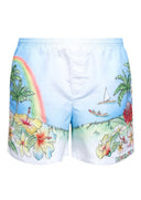 Short CASABLANCA, Aloha-print swim shorts