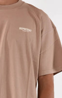 Tricou Represent, Owner's Club Print, Beige, Regular Fit