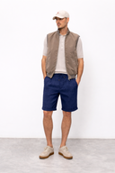Pantaloni scurti Brunello Cucinelli Chevron Bermuda Shorts, Bleumarin