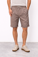 Pantaloni scurti Brunello Cucinelli Chevron Bermuda Shorts, Beige