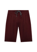 Pantaloni scurti Brunello Cucinelli Chevron Bermuda Shorts, Visiniu