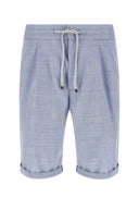 Pantaloni scurti Brunello Cucinelli Chevron Bermuda Shorts, Blue