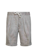 Pantaloni scurti Brunello Cucinelli Chevron Bermuda Shorts, Gri