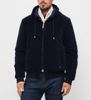 Jacheta STEFANO RICCI, Blue velvet jacket with cashmere