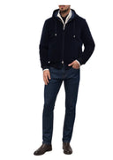 Jacheta STEFANO RICCI, Blue velvet jacket with cashmere