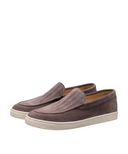 Loafers BRUNELLO CUCINELLI, Logo, Herringbone Pattern, Suede, Brown