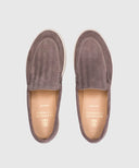Loafers BRUNELLO CUCINELLI, Logo, Herringbone Pattern, Suede, Brown