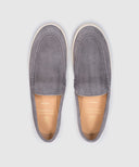 Loafers BRUNELLO CUCINELLI, Logo, Herringbone Pattern, Suede, Grey
