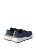 Sneakers BRUNELLO CUCINELLI, Mesh Knitted, Lace Up, Navy Blue
