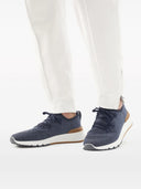 Sneakers BRUNELLO CUCINELLI, Mesh Knitted, Lace Up, Navy Blue