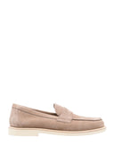 Loafers BRUNELLO CUCINELLI, topstitched leather loafers, Beige