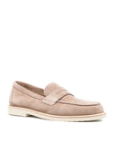 Loafers BRUNELLO CUCINELLI, topstitched leather loafers, Beige