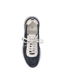 Sneakers BRUNELLO CUCINELLI, Grained Calfskin, Logo Insert, Navy Blue