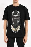 Tricou IH NOM UH NIT, Mask Crosses Print, All Black
