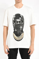 Tricou IH NOM UH NIT, Mask Crosses Print, All White