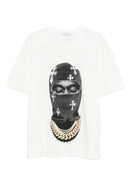 Tricou IH NOM UH NIT, Mask Crosses Print, All White