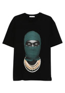 Tricou IH NOM UH NIT, Dark Green Mask Print in Front, Black
