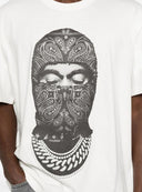 TRICOU IH NOM UH NIT, Paisley Mask Graphic in front, Alb