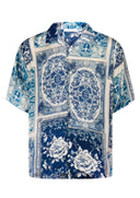 Camasa IH NOM UH NIT, Bowling Shirt Old Cards, Bleu