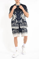 Pantaloni scurti IH NOM UH NIT bermuda blue flower print, Blue