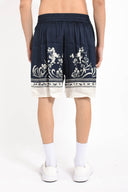 Pantaloni scurti IH NOM UH NIT bermuda blue flower print, Blue