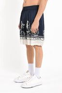 Pantaloni scurti IH NOM UH NIT bermuda blue flower print, Blue