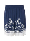 Pantaloni scurti IH NOM UH NIT bermuda blue flower print, Blue
