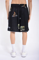 Pantaloni scurti IH NOM UH NIT, bermuda old cards print, Black