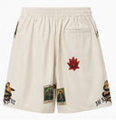 Pantaloni scurti IH NOM UH NIT, bermuda old cards print, Alb