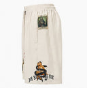 Pantaloni scurti IH NOM UH NIT, bermuda old cards print, Alb