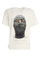 Tricou Ih Nom Uh Nit, White mask on -print T-shirt, Regular Fit, Alb
