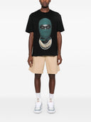 Tricou IH NOM UH NIT, Dark Green Mask Print in Front, Black