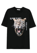 Tricou IH NOM UH NIT, Tiger Print in Front, Negru