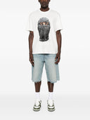 Tricou Ih Nom Uh Nit, Grey Diamonds mask-print T-shirt, Alb