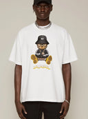Tricou DOMREBEL, NY BEAR, White