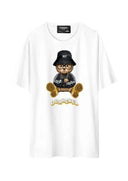 Tricou DOMREBEL, NY BEAR, White