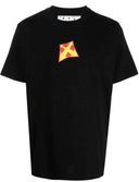 Tricou OFF WHITE, Logo Brand Colorat, Black, Slim Fit