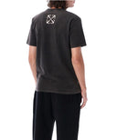 Tricou OFF WHITE, Print Bacchus, OMAA027F23JER0051084, Slim Fit
