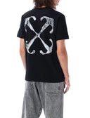 Tricou OFF WHITE, Print Anchor, OMAA027F23JER0101001, Slim Fit