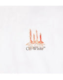 TRICOU OFF WHITE,  Candles Flames Print, Regular Fit, Alb