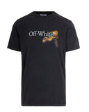 TRICOU OFF WHITE,Cupid Arrow Graphic Print Cotton T-shirt In Black