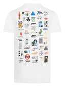 Tricou OFF WHITE, Print Multicolor, Alb, Slim Fit