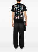 Tricou OFF WHITE, Print Multicolor, Negru, Slim Fit