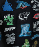 Tricou OFF WHITE, Print Multicolor, Negru, Slim Fit